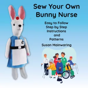 An image of the sew your own bunny nurse book cover.